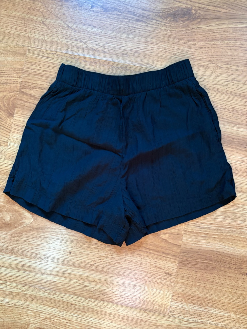 Abercrombie & Fitch Linen Blend Pull-On Shorts Black Lined S